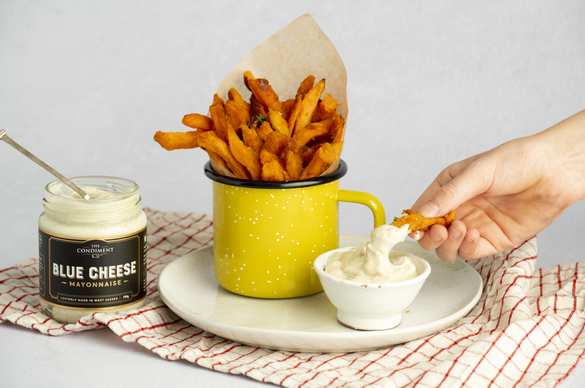 Blue Cheese Mayonnaise and Sweet Potato chips